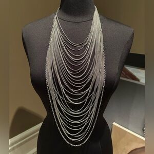 Aldo Elegant Silver Multi-Layer Necklace
